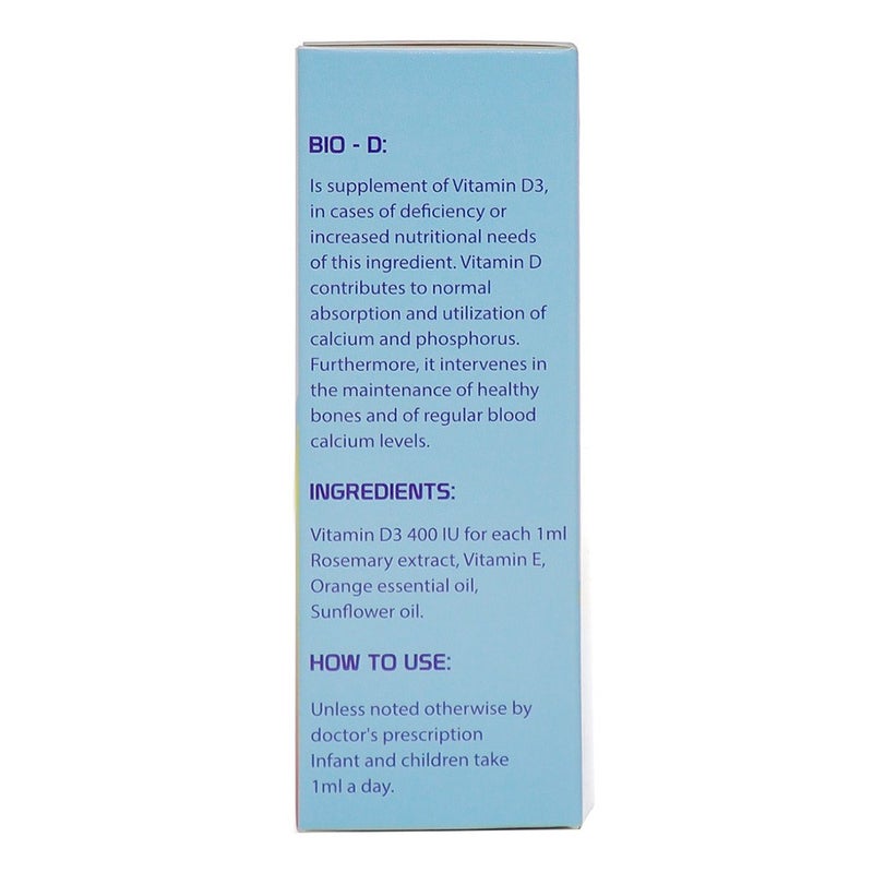 Bio-D Vitamin D3 400 IU/mL Oral Drops 50 mL