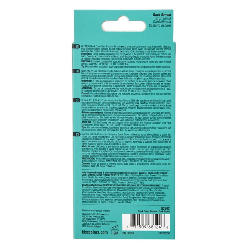 Kiss Quick Cover Root Touch Up Hair Shadow - Dark Brown QCS02
