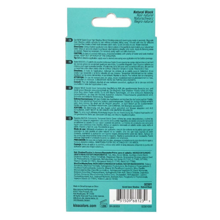 Kiss Colors Quick Cover Root Touch-Up Hair Shadow Natural Black