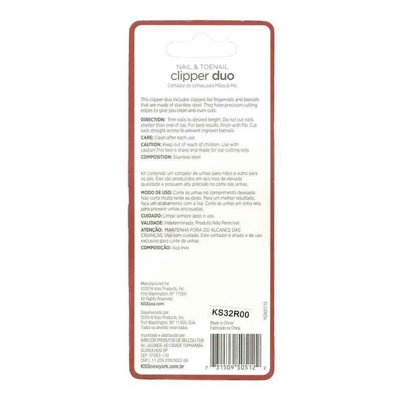 Kiss Nail & Toenail Clipper Duo Premium 2's RCN02