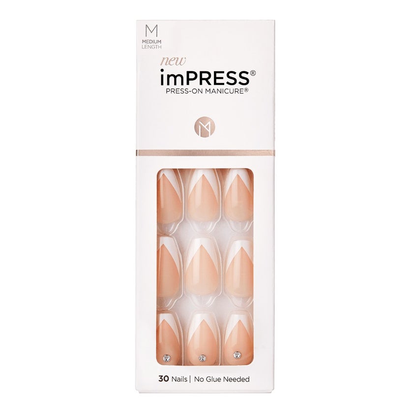 Kiss imPRESS Press On Manicure So French Medium, Pack of 30's