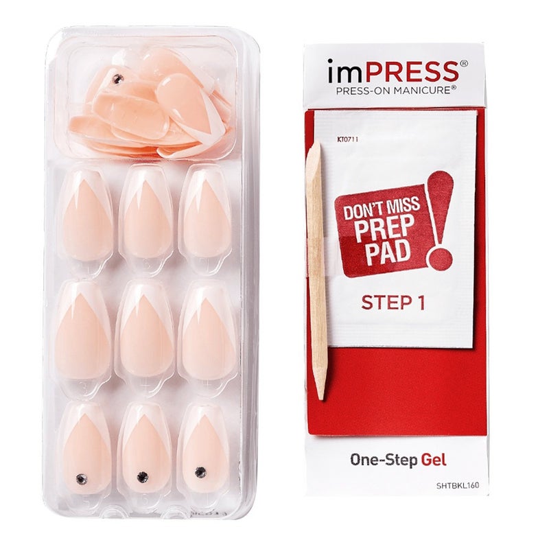 Kiss imPRESS Press On Manicure So French Medium 30's