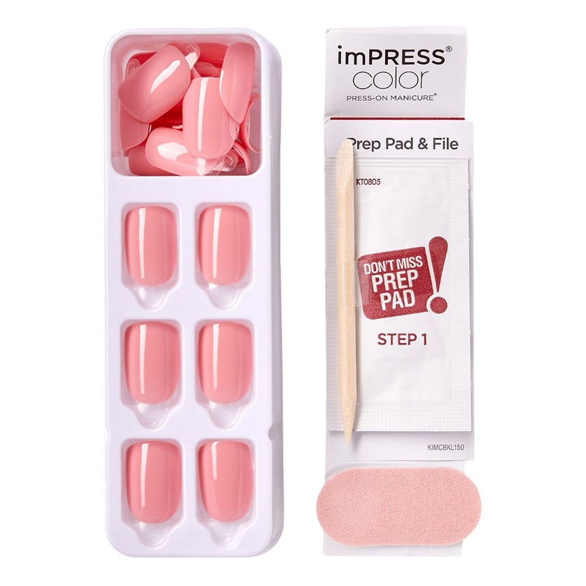 Kiss imPRESS Color Press On Manicure Pretty Pink, Pack of 30's