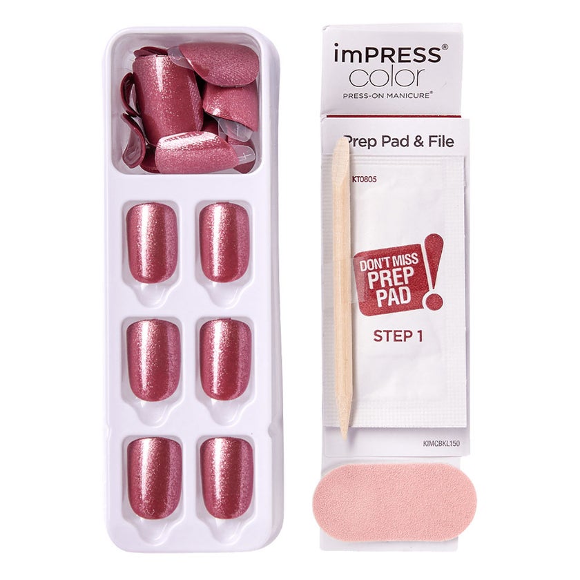 Kiss imPRESS Color Press On Manicure Peanut Pink, Pack of 30's