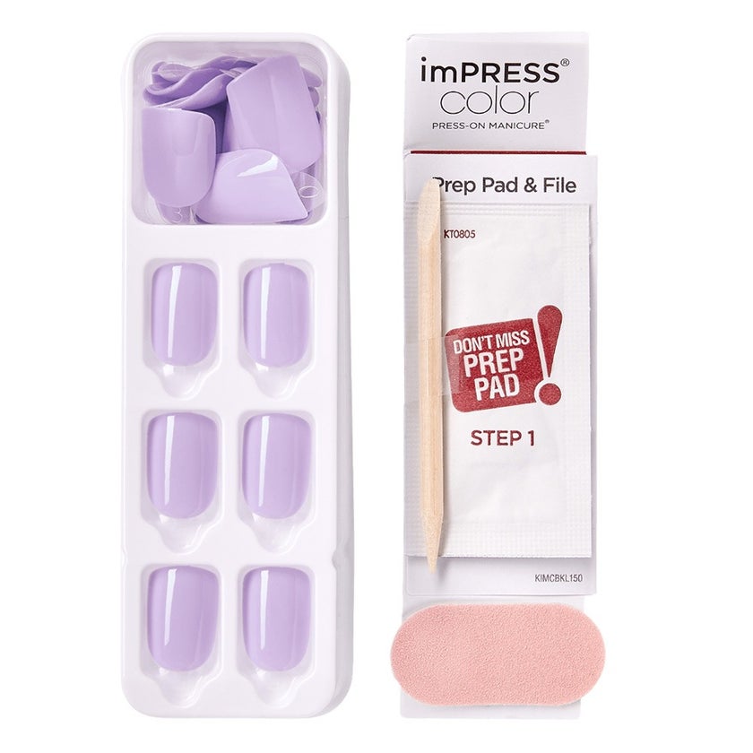Kiss imPRESS Color Press On Manicure Picture Purplect, Pack of 30's