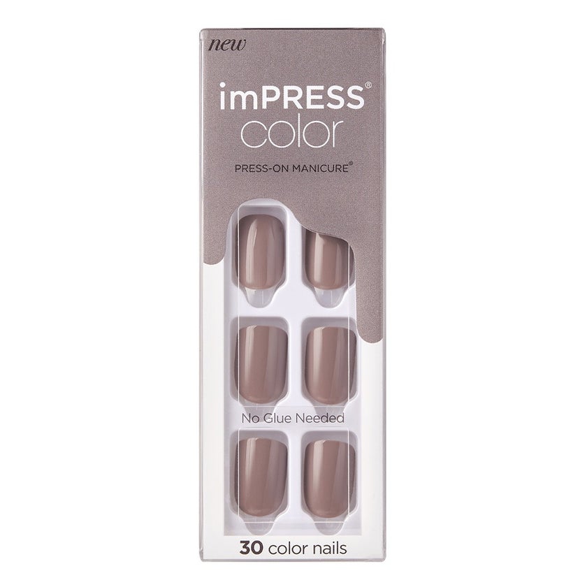 Kiss imPRESS Color Press On Manicure Taupe Prize, Pack of 30's