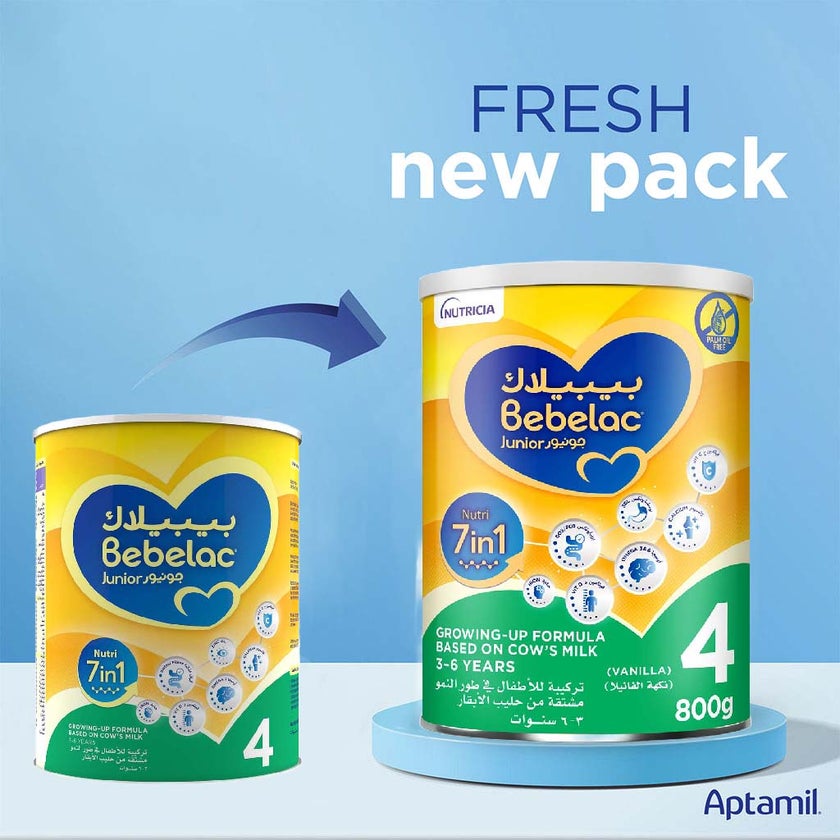 Bebelac Junior Nutri 7 In 1 Stage 4 Growing Up Children's Milk Formula For 3 To 6 Years 800g