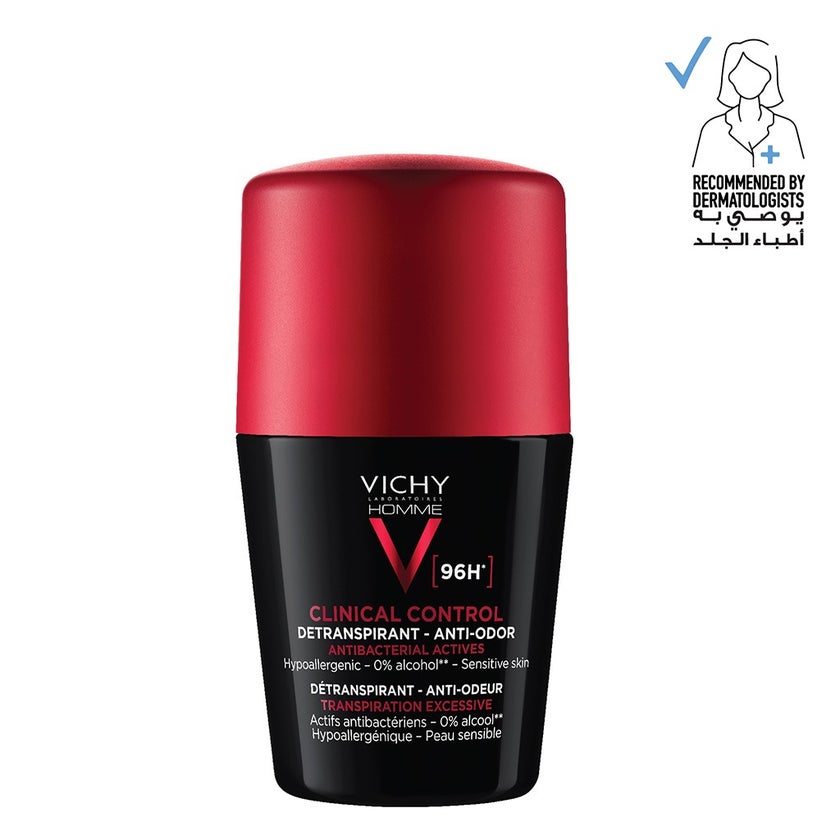Vichy 96 Hour Clinical Control Dry Touch Anti-Odour Deodorant Roll-On For Men 50ml