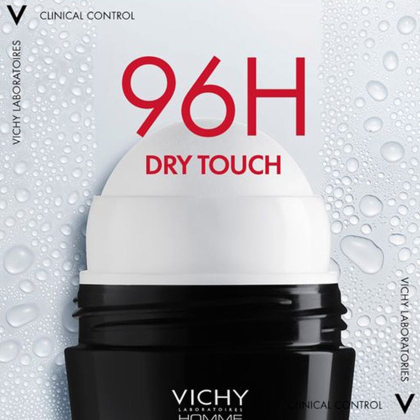 Vichy 96 Hour Clinical Control Dry Touch Anti-Odour Deodorant Roll-On For Men 50ml