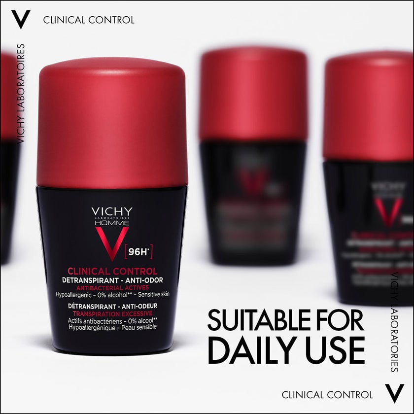 Vichy 96 Hour Clinical Control Dry Touch Anti-Odour Deodorant Roll-On For Men 50ml