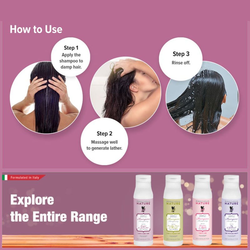 Alfaparf Milano Precious Nature Curly & Wavy Hair Shampoo With Grape & Lavender 250ml