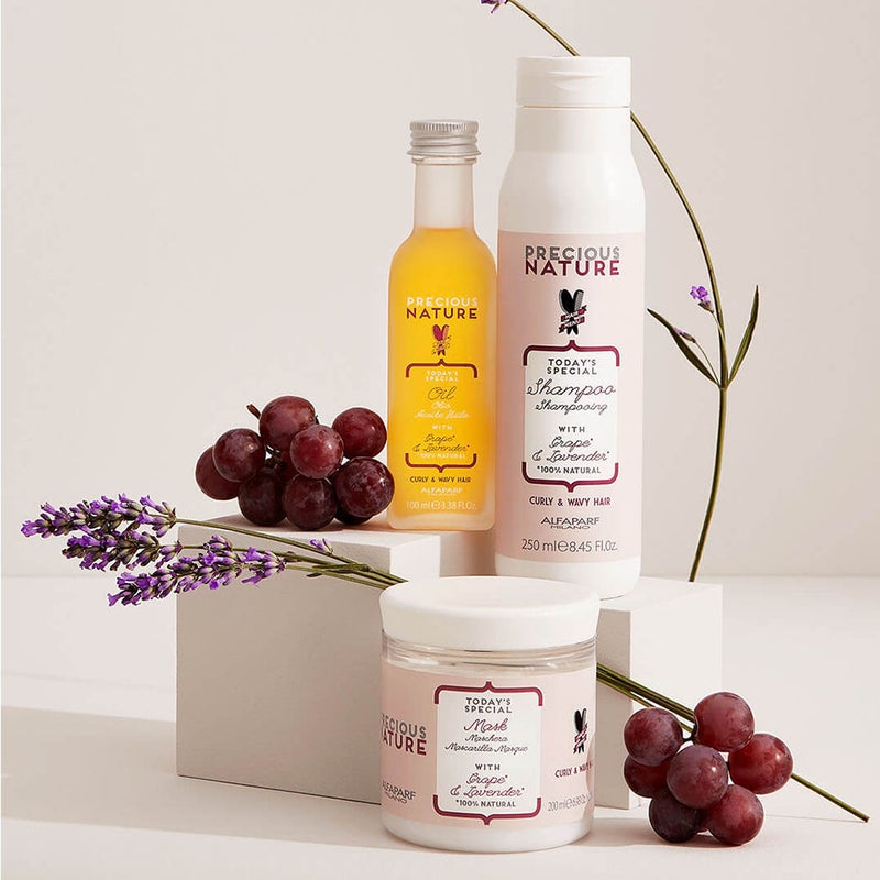 Alfaparf Milano Precious Nature Curly & Wavy Hair Shampoo With Grape & Lavender 250ml