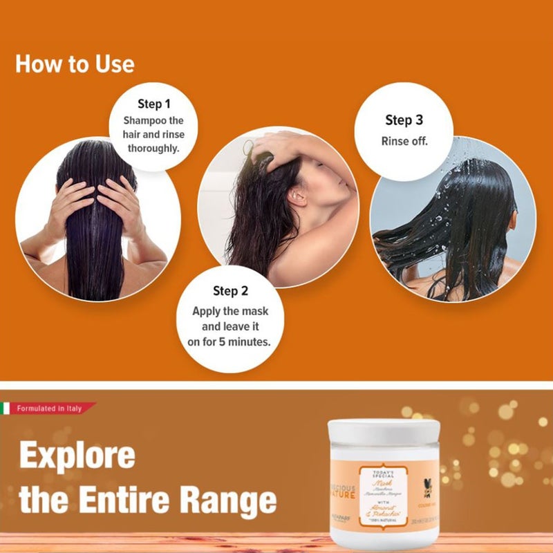 Alfaparf Milano Precious Nature Strengthening Hair Mask For Colored Hair With Almond & Pistachio 200ml