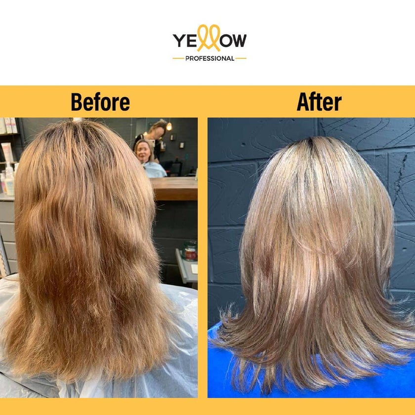 Alfaparf Yellow Liss Keratin Smoothing Treatment Kit, Semi Permanent Smoothing Treatment For Frizz Hair