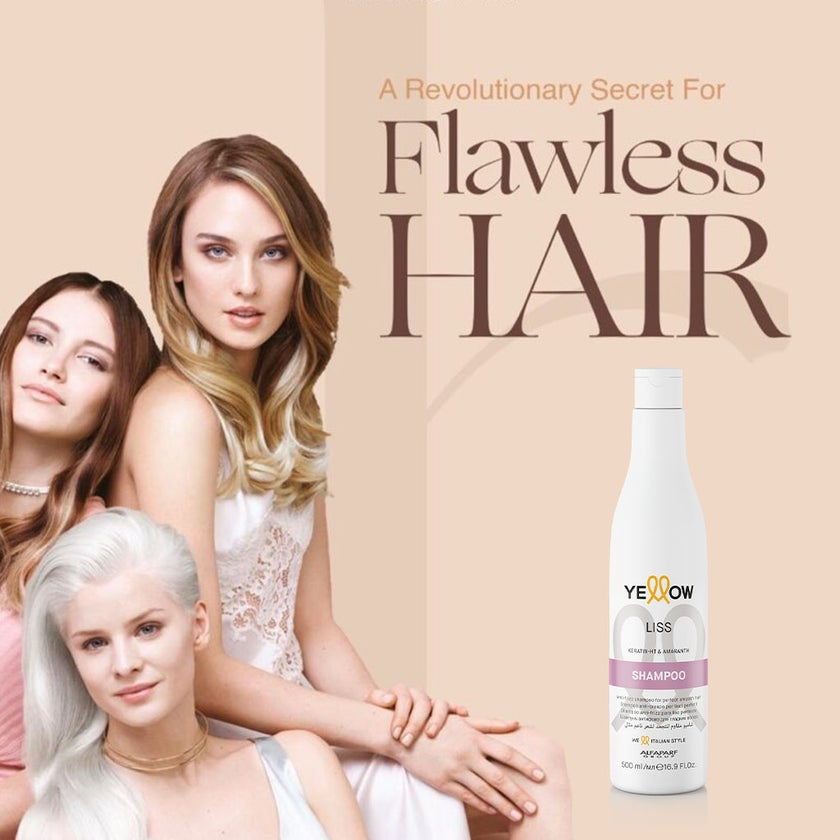 Alfaparf Yellow Liss Smoothing Shampoo With Keratin & Amaranth For Anti-Frizz 500ml