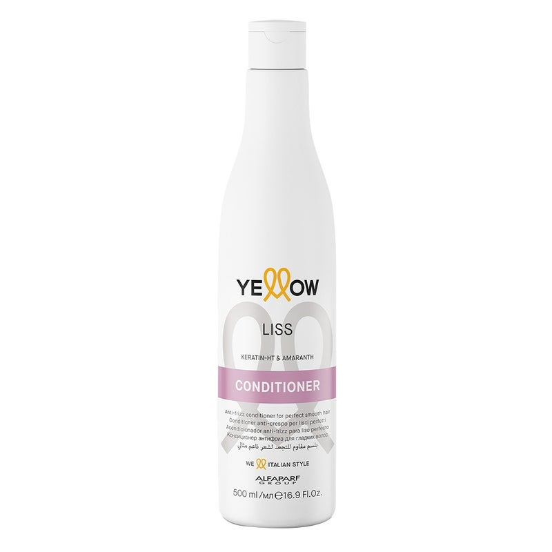 Alfaparf Yellow Liss Professional Anti-Frizz Smoothing Conditioner With Keratin HT & Amaranth For Frizz Hair 500ml