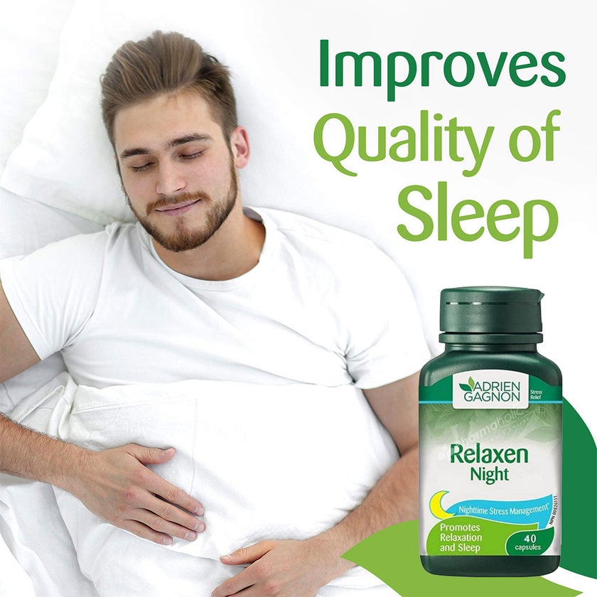 Adrien Gagnon Stress Management Relaxen Night Capsules, Pack of 40's