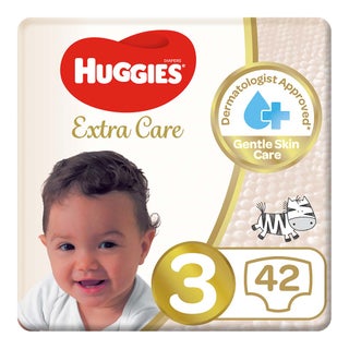 Huggies Extra Care Baby Diapers, Size 3, 4-9Kg, Value Pack of 42's