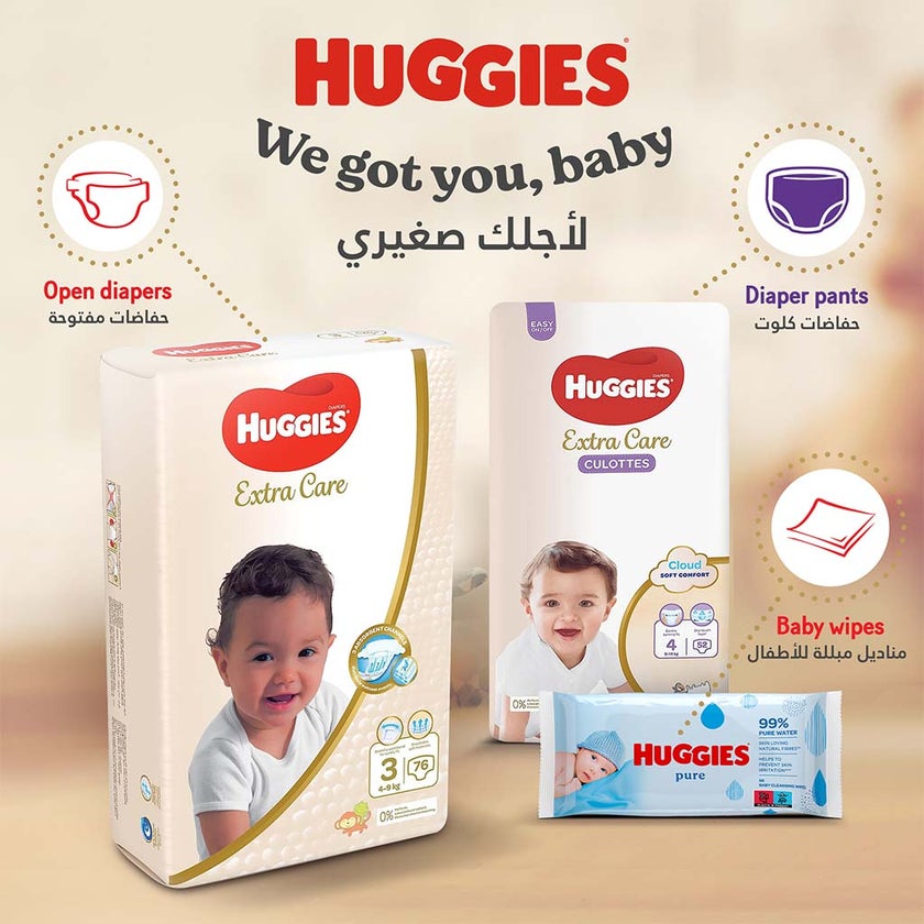 Huggies Extra Care Baby Diapers, Size 5, 12-22Kg, Value Pack of 34's