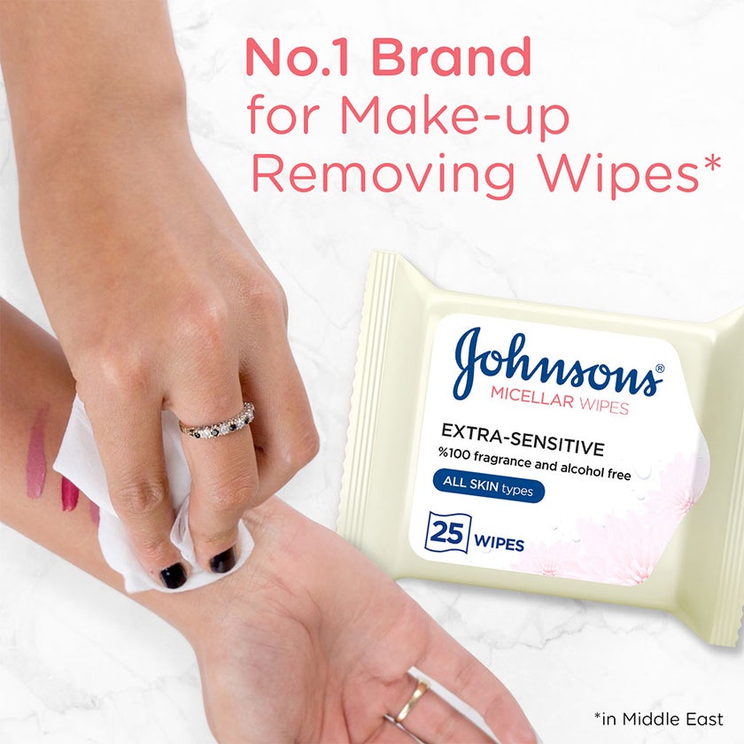 Johnson's Daily Essentials Fragrance Free Facial Cleansing Makeup Remover Wipes, Pack of 25's
