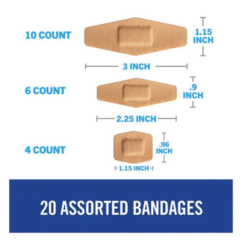 3M Nexcare Duo Flexible Fabric Bandages Assorted 20's