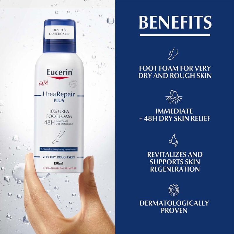 Eucerin UreaRepair Plus 10% Urea Foot Foam For Dry & Rough Foot 150ml 