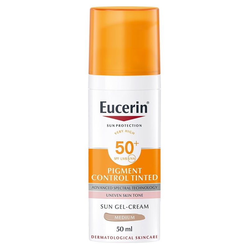 Eucerin Sun Pigment Control Medium Tinted Gel-Cream SPF50+ Sunscreen For Hyperpigmentation 50ml