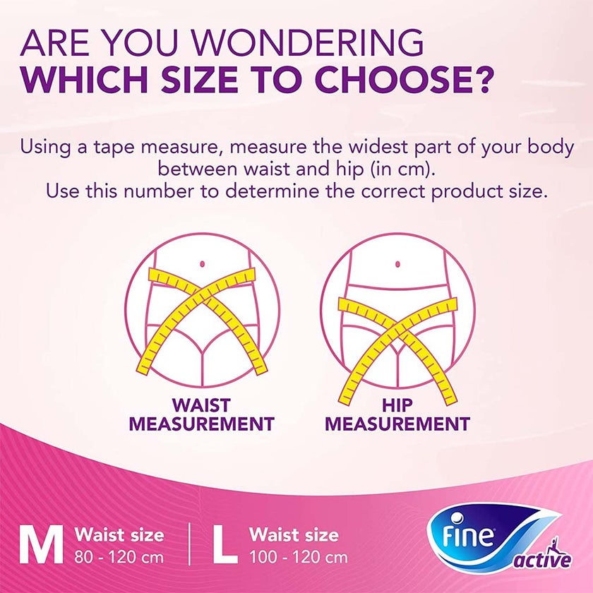 Fine Care Underwear Style Pull Up Adult Diaper For Incontinence & Postpartum, Large, Pack of 12's