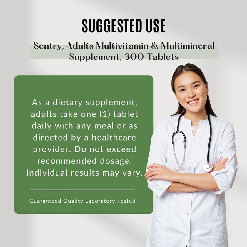 21st Century Sentry Adult Multivitamin & Multimineral Supplement Tablets, Pack of 300's