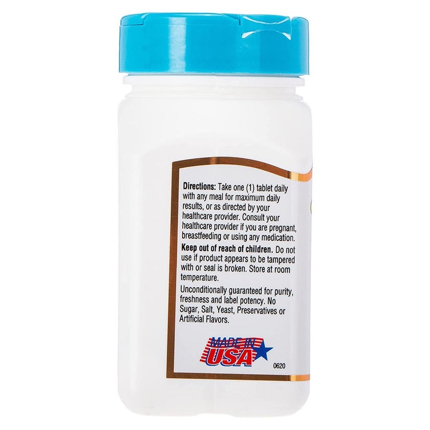 21st Century 50mg Chelated Zinc Tablets For Antioxidant Support, Pack of 110's