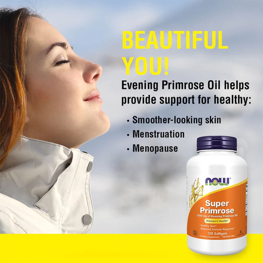 Now Super Primrose 1300mg Softgel For Women's Health, Pack of 120's