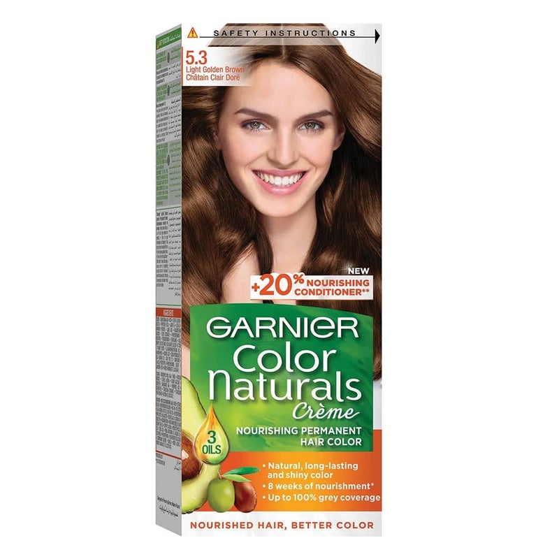 Garnier Color Naturals Cream Hair Color 5.3 Light Golden Brown Kit