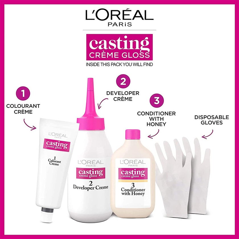 Loreal Casting Cream Gloss Semi-Permanent Conditioning Hair Color 200 Deep Black Kit