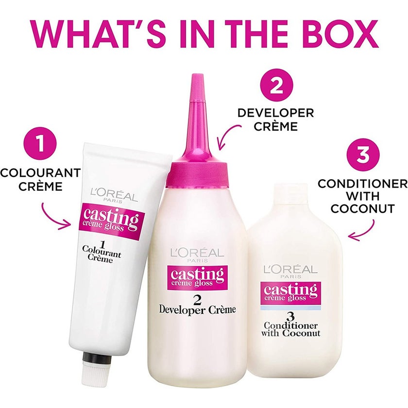 Loreal Casting Cream Gloss Semi-Permanent Conditioning Hair Color 500 Light Brown Kit