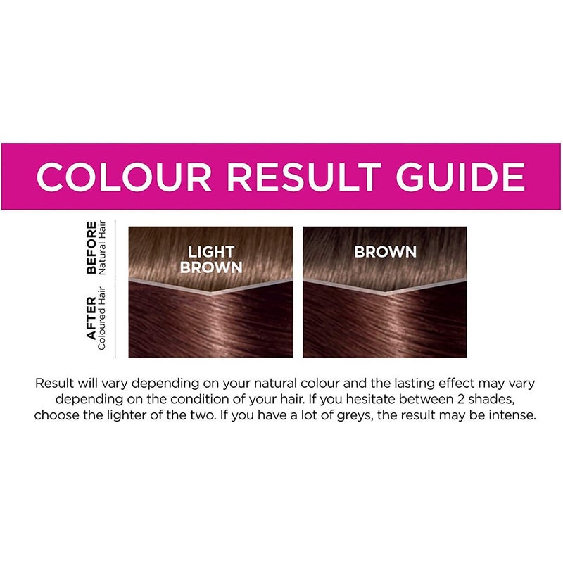 Loreal Casting Cream Gloss Semi-Permanent Conditioning Hair Color 500 Light Brown Kit