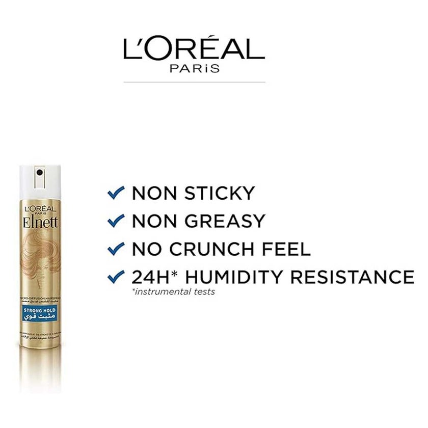 L'oreal Paris Elnett Satin Strong Hold Hair Spray 200ml