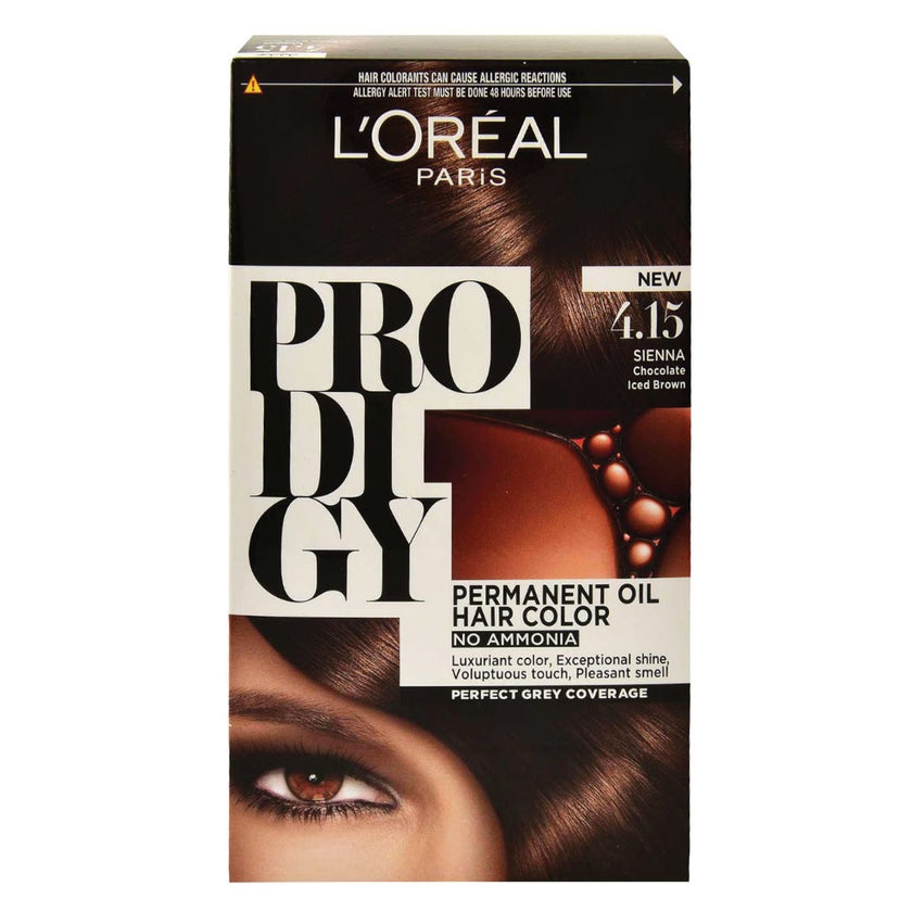 Loreal Paris Prodigy Permanent Oil Hair Color 4.15 Sienna Kit