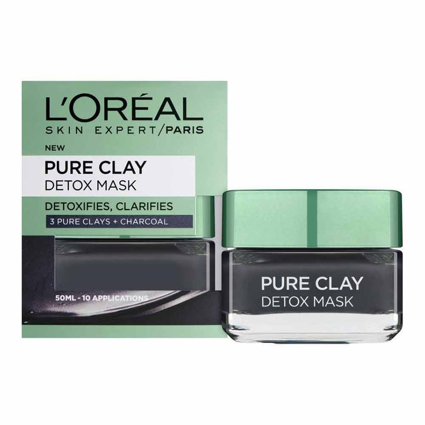 Loreal Paris Skin Expert Pure Clay + Charcoal Detox Mask 50ml