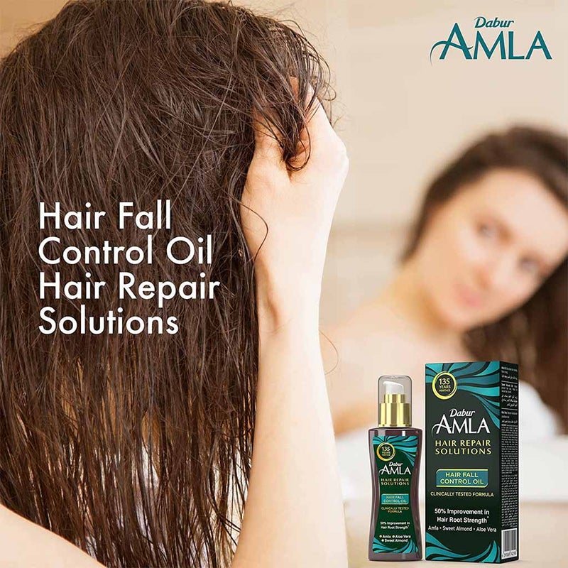Dabur Amla Hair Repair Solutions Hair Fall Control Oil For Strong & Thick Hair 150ml
