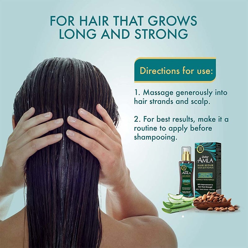 Dabur Amla Hair Repair Solutions Hair Fall Control Oil For Strong & Thick Hair 150ml