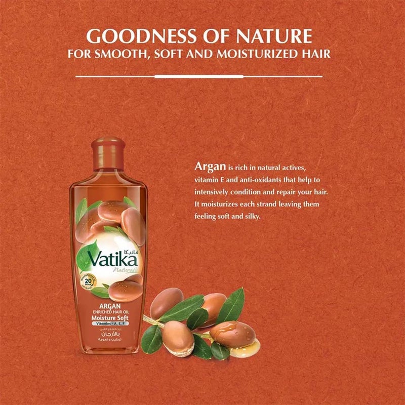 Dabur Vatika Naturals Argan Moisturising Hair Oil 300ml