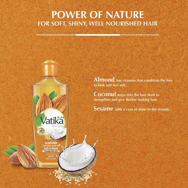 Dabur Vatika Naturals Soft & shine Almond Enriched Hair Oil 300ml