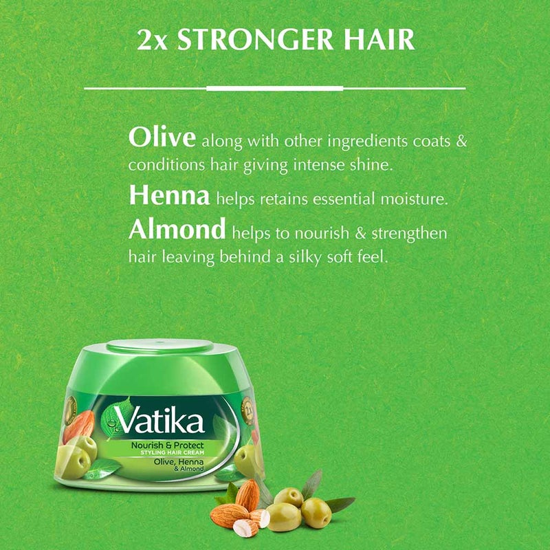 Dabur Vatika Nourish & Protect Styling Hair Cream With Olive, Henna & Almond 140ml