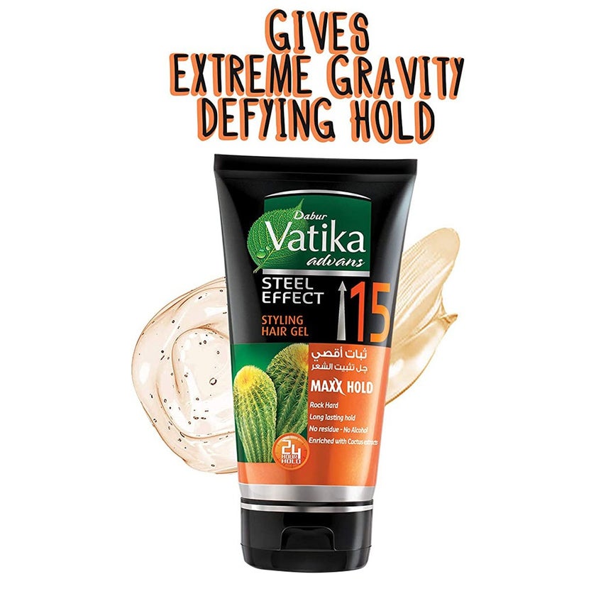 Dabur Vatika Advans Steel Effect 15 Maxx Hold Hair Styling Gel 150ml