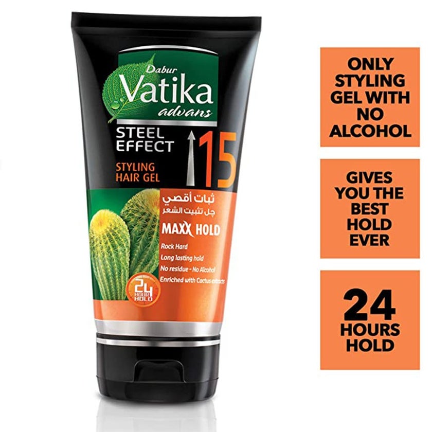 Dabur Vatika Advans Steel Effect 15 Maxx Hold Hair Styling Gel 150ml