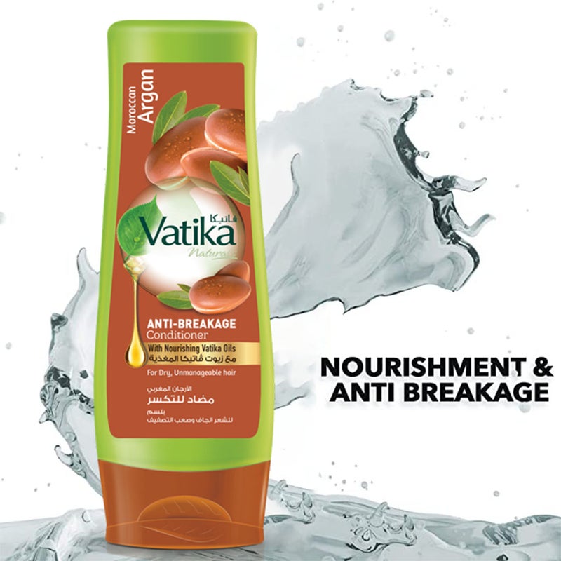 Dabur Vatika Naturals Moroccan Argan Anti-Breakage Conditioner For Dry & Unmanageable Hair 400ml