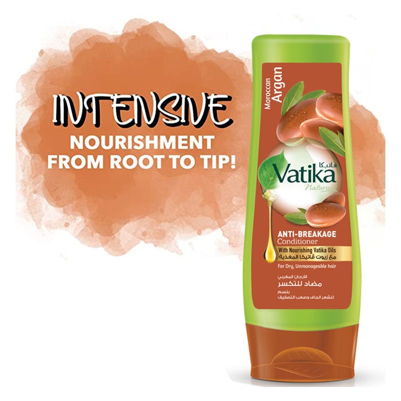 Dabur Vatika Naturals Moroccan Argan Anti-Breakage Conditioner For Dry & Unmanageable Hair 400ml