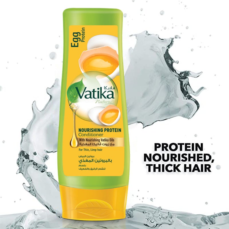 Dabur Vatika Naturals Egg Protein Nourishing Protein Conditioner With Vatika Oil For Thin, Limp Hair 400ml