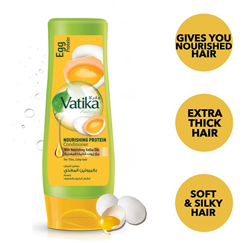 Dabur Vatika Naturals Egg Protein Nourishing Protein Conditioner With Vatika Oil For Thin, Limp Hair 400ml