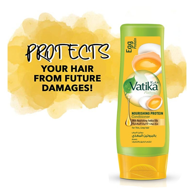 Dabur Vatika Naturals Egg Protein Nourishing Protein Conditioner With Vatika Oil For Thin, Limp Hair 400ml